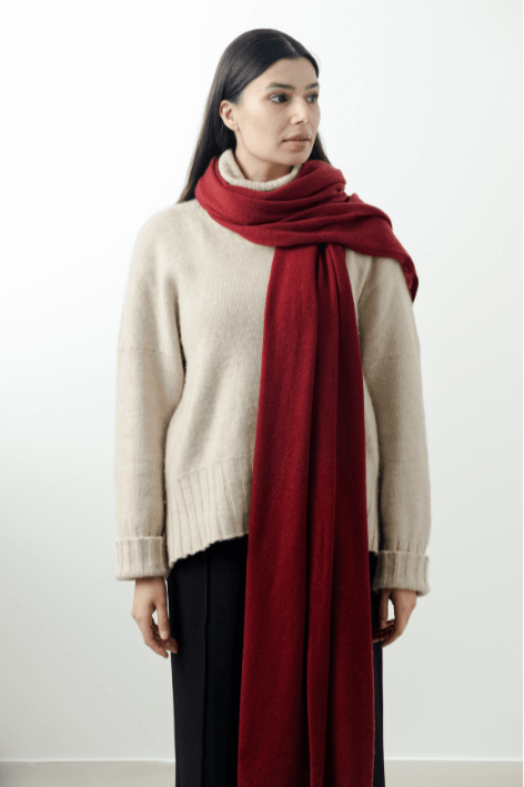 Knitted Scarf Wine  KN04