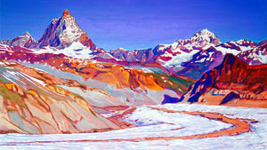 Swiss Art on Silk - Matterhorn  Twill Silk Scarf